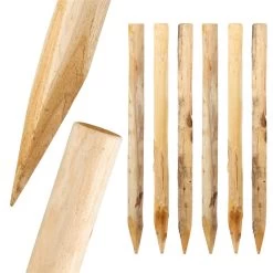 200x VOSS.farming Robinienpfähle Naturbelassen, Entrindet, Holzpfahl, 120cm, Ø 4-6cm