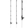 10x VOSS.farming Fiberglaspfähle, Schwarz, 110cm, 4x Isolator + Spezialtritt