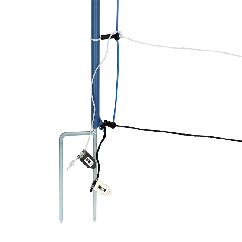 AKO TitanNet Premium Plus 50m Schafnetz 108cm, 14 Verst. Pfähle, 2 Spitz, Starre Streben, Blau-weiß – Bild 7