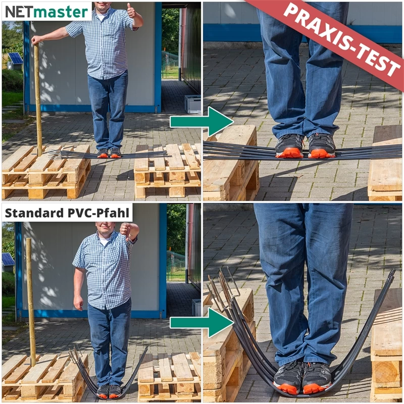 VOSS.farming FarmNET 50m Hühnerzaun, Geflügelnetz, 112cm, 16 Pfähle, 2 Spitzen, Grün, Ohne Strom – Bild 9