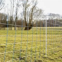 AKO TitanNet 50m Schafnetz, 145cm, 15 Verstärkte Pfähle, 2 Spitzen, Starre Streben, Blau-weiß