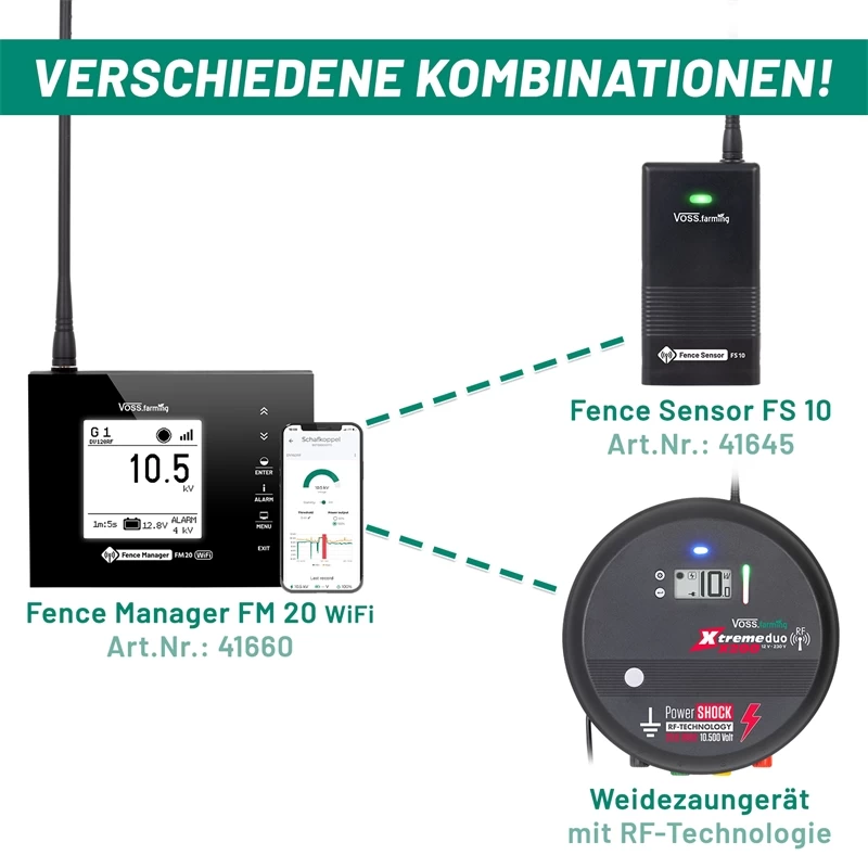 VOSS.farming Set: Profi-Weidezaungerät+Smartphone Fernsteuereinheit - Xtreme Duo X200 RF+FM 20 WiFi – Bild 4