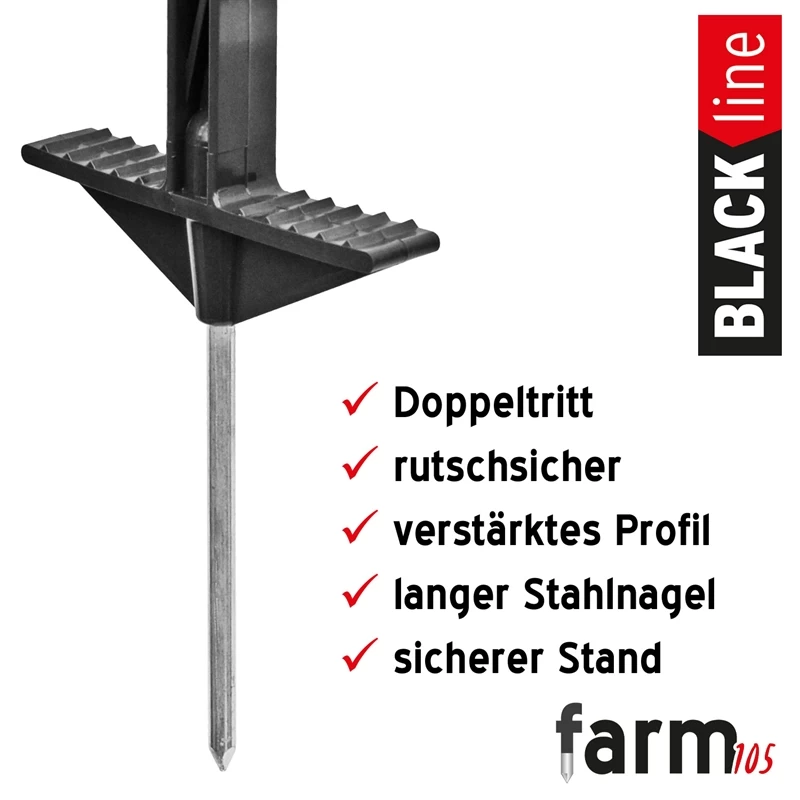 60x VOSS.farming "farm 105" Weidezaunpfahl 105cm, Schwarz, AKTION! – Bild 5
