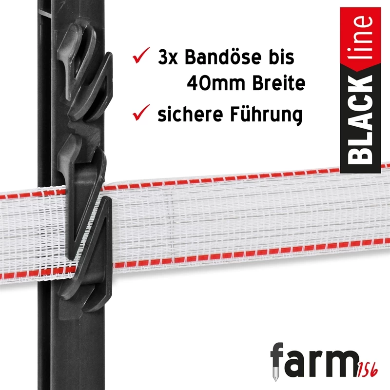 40x VOSS.farming "farm 156" Weidezaunpfahl 156cm, Schwarz, AKTION! – Bild 6