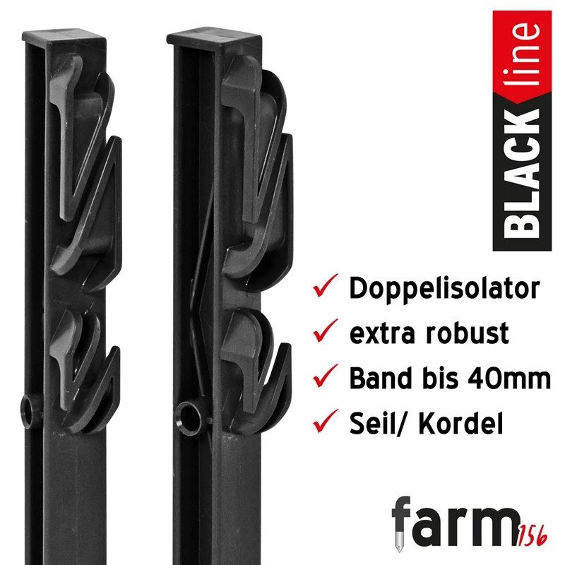 40x VOSS.farming "farm 156" Weidezaunpfahl 156cm, Schwarz, AKTION! – Bild 4