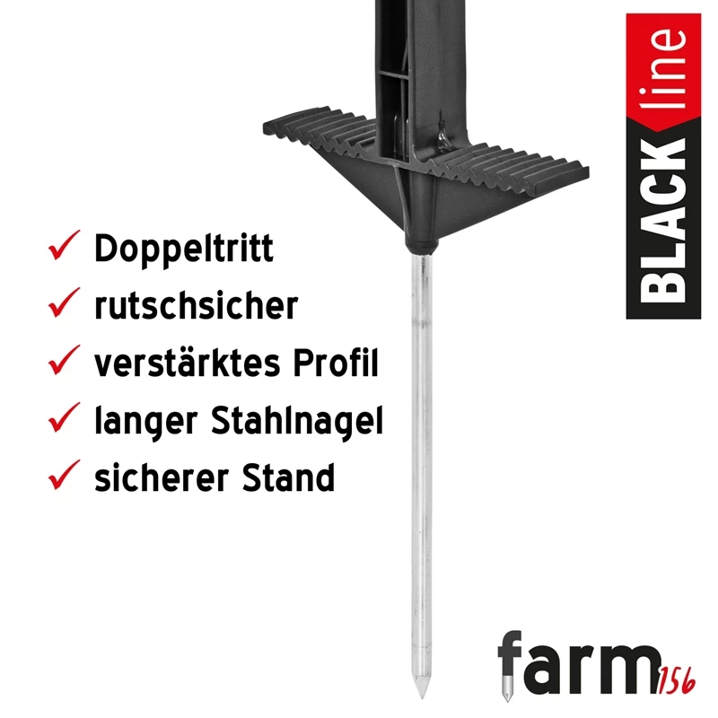 20x VOSS.farming "farm 156" Weidezaunpfähle 156cm, Schwarz – Bild 5