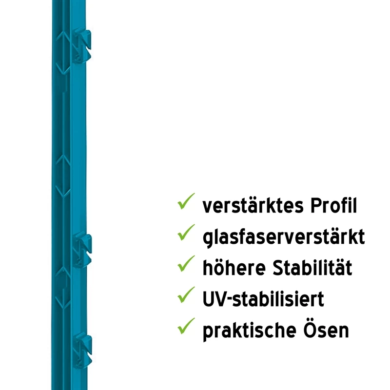 20x VOSS.farming "style" Weidezaunpfähle, 156 Cm, Doppeltritt, Petrol – Bild 3