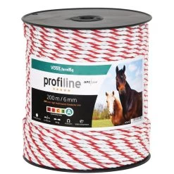 VOSS.farming Weideseil 200m, Ø 6mm, 6x0,25 HPC® Powerleiter, Markenqualität, Weiß-rot