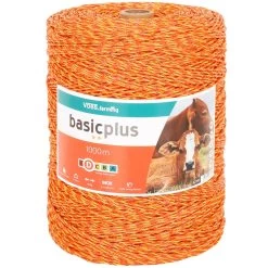 VOSS.farming Weidezaun-Litze 1000m, 3x 0,20 Niro, Gelb-orange