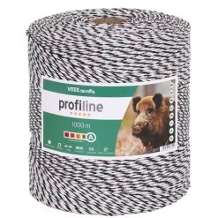 VOSS.farming Weidezaunlitze 1000 M, 3x 0,25 Kupfer + 3x 0,20 Niro, WeiĂ-schwarz