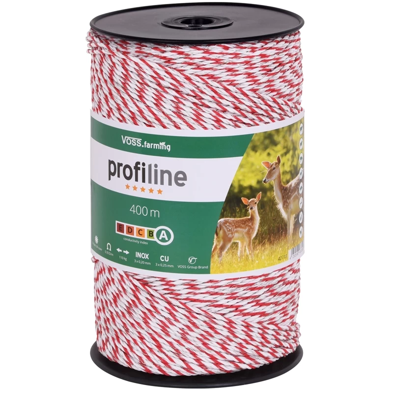 3x VOSS.farming Weidezaunlitze 400m, 3x 0,25 Kupfer + 3x 0,20 Niro, Inkl. 5x Verbinder & Warnschild – Bild 3