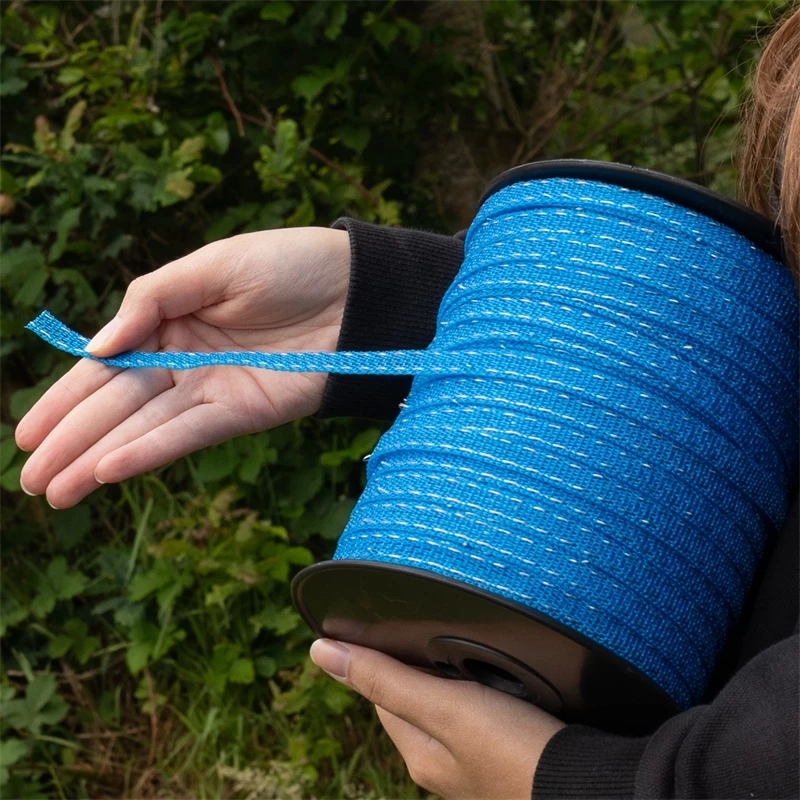 VOSS.farming Weidezaunband Wildabwehr 200m, 10mm, 1x0,25 Kupfer+3x0,20 Niro, Blau – Bild 5