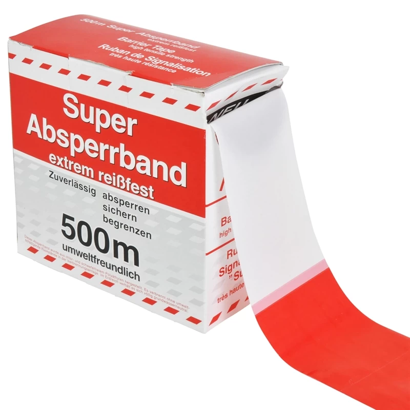 500m Absperrband, Signalband, Flatterband Rot/ Weiss – Bild 2