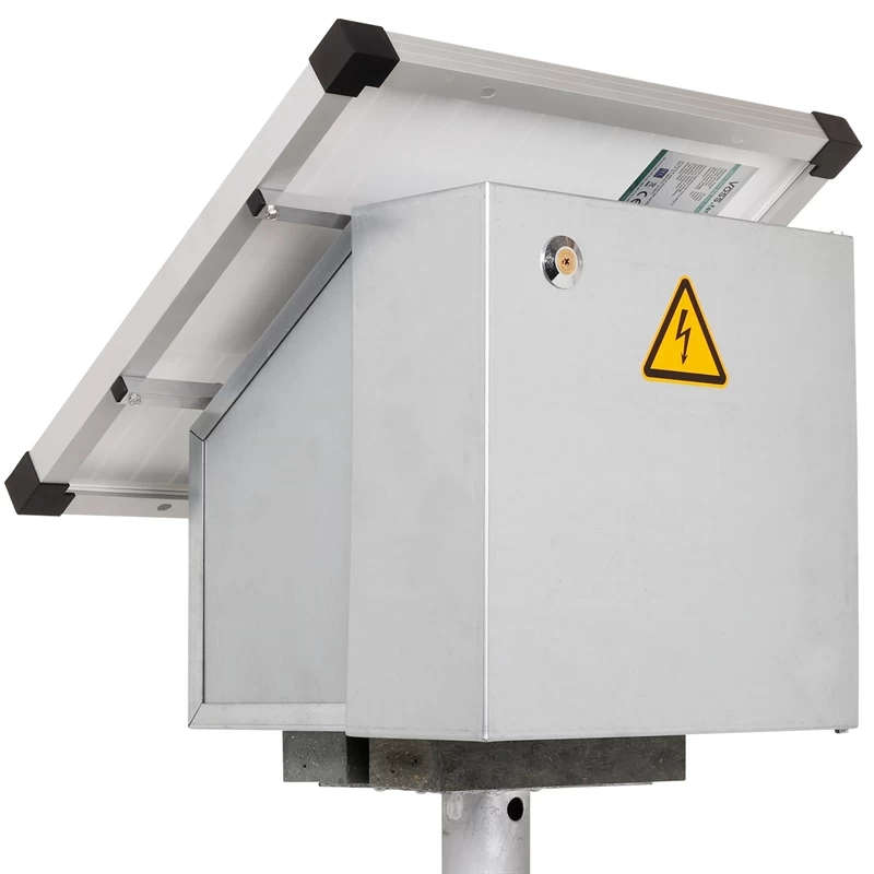 VOSS.farming 35W Solar Anti-Diebstahlkasten, Weidezaun, Inkl. Aufstellpfahl + Zubehör – Bild 10