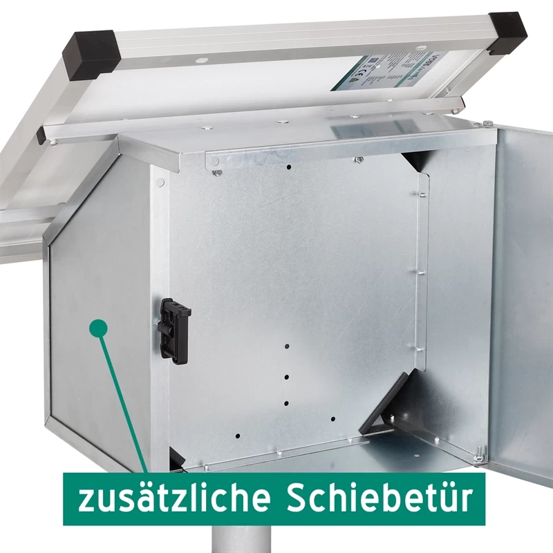 VOSS.farming 35W Solar Anti-Diebstahlkasten, Weidezaun, Inkl. Aufstellpfahl + Zubehör – Bild 3