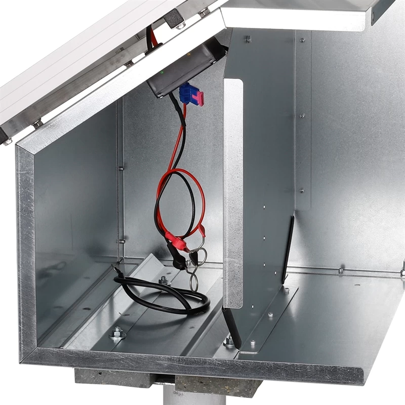 VOSS.farming 35W Solar Anti-Diebstahlkasten, Weidezaun, Inkl. Aufstellpfahl + Zubehör – Bild 7