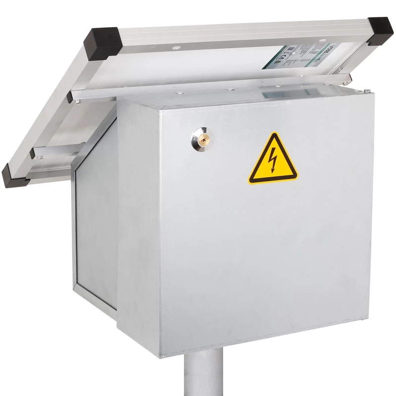 VOSS.farming 35W Solar Anti-Diebstahlkasten, Weidezaun, Inkl. Aufstellpfahl + Zubehör – Bild 2