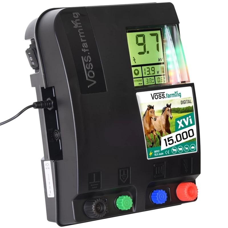 VOSS.farming "XVi 15.000 DIGITAL" - Extrem Starkes Duo-Weidezaungerät 12V-230V