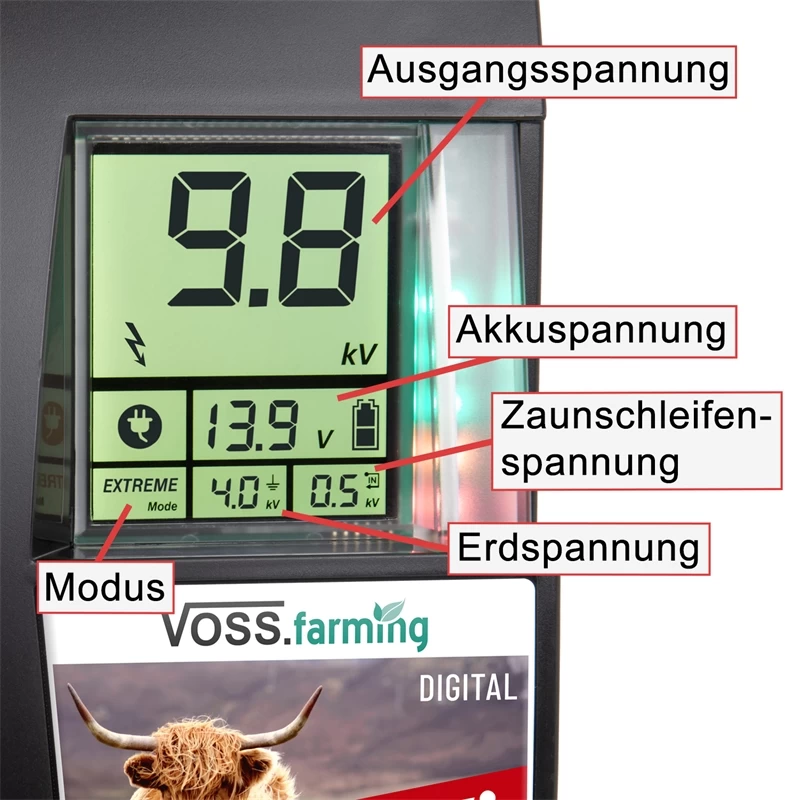 VOSS.farming "XVi 20.000 DIGITAL" - Ultra Starkes Duo-Weidezaungerät 12V-230V – Bild 6