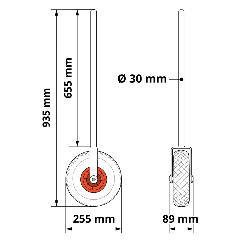 VOSS.farming Premium Stützrad (PU) Für Weidetor Inkl. Bügelschraube – Bild 4