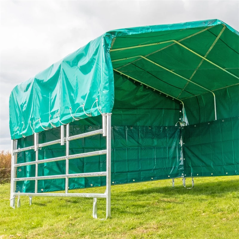 VOSS.farming Weidepanel-Zelt Mit Dachplane Und Kompletter Seitenplane, 3,6mx4m – Bild 5