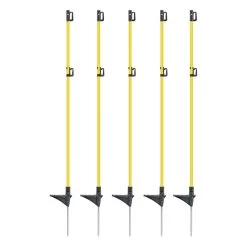 40x VOSS.farming Oval-Fiberglaspfähle, 110cm, Metallspitze