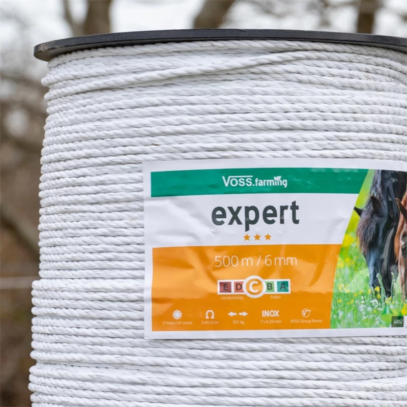 VOSS.farming Weidezaun-Seil 500m, Ø 6mm, 7x0,20 Niro, Weiß – Bild 8