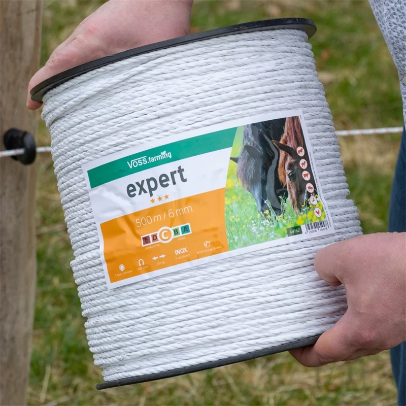 VOSS.farming Weidezaun-Seil 500m, Ø 6mm, 7x0,20 Niro, Weiß – Bild 5