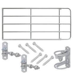 VOSS.farming Weidetor Weidezauntor, Verzinkt, Verstellbar 305 - 400 Cm, 110 Cm Hoch