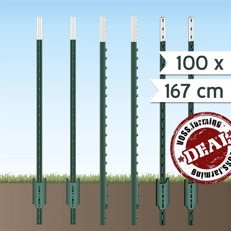 100x VOSS.farming Metallpfahl T-Pfosten Festzaunsystem 167cm – Bild 2