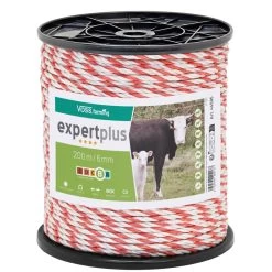 VOSS.farming Weidezaunseil 200m 6mm, 1x0,3 Kupfer + 5x0,2 Niro, Weiß-rot 4****