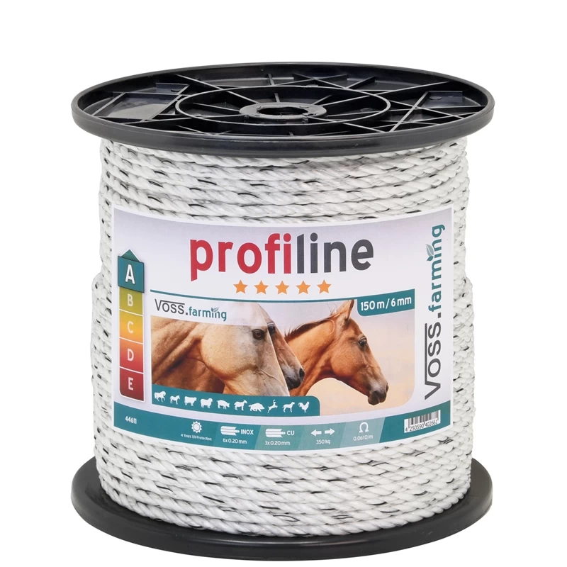 3x Weidezaunseil 150m 6mm, 3x0,20 Kupfer + 6x0,20 Niro Inkl. 5 Verbinder – Bild 2