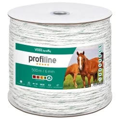 Weidezaun Seil 500m 6mm, 3x0,30 Kupfer + 3x0,3 Niro, Weiß-grün 4****