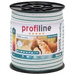 Weidezaun Band 200m, 20mm, 2x0,3 Kupfer + 4x0,3 Niro, Weiß-grün 4****