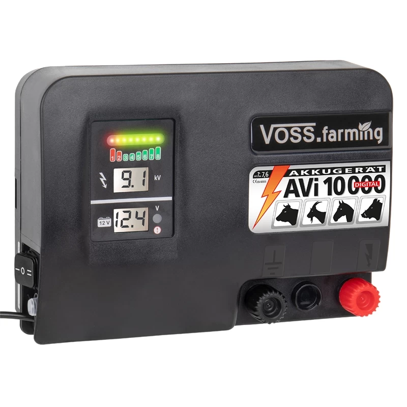VOSS.farming "AVi 10.000 DIGITAL" - Starkes Weidezaungerät 12V-230V