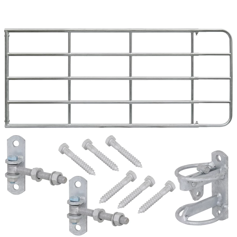 VOSS.farming Weidetor Weidezauntor, Verzinkt, Verstellbar 405 - 500 Cm, 110 Cm Hoch