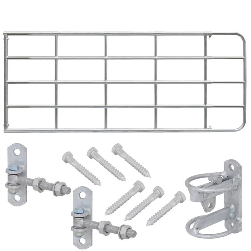 VOSS.farming Weidetor Weidezauntor, Verzinkt, Verstellbar 505 - 600 Cm, 110 Cm Hoch