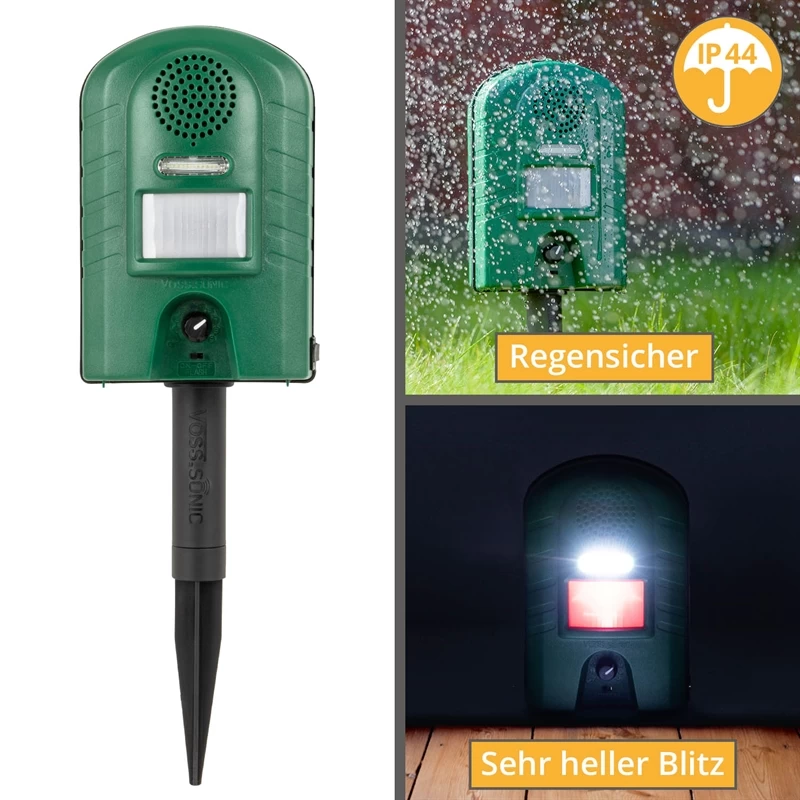 VOSS.sonic 2800 Ultraschall Abwehr (inkl. Blitzlicht) Katzenabwehr, Hundeabwehr, Marderabwehr – Bild 4