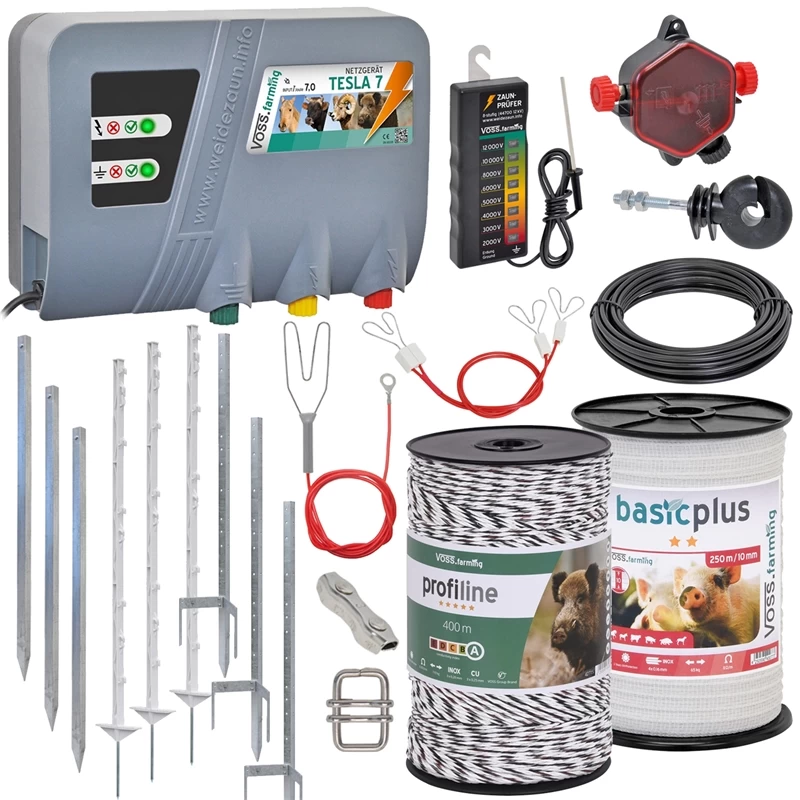 VOSS.farming Wildschweinzaun Komplettset Für 100 M, Grundstückssicherung