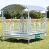 VOSS.farming Viereckraufe, Futterraufe, Rundballenraufe 2 X 2 M Mit Dach Und Palisadenfressgitter