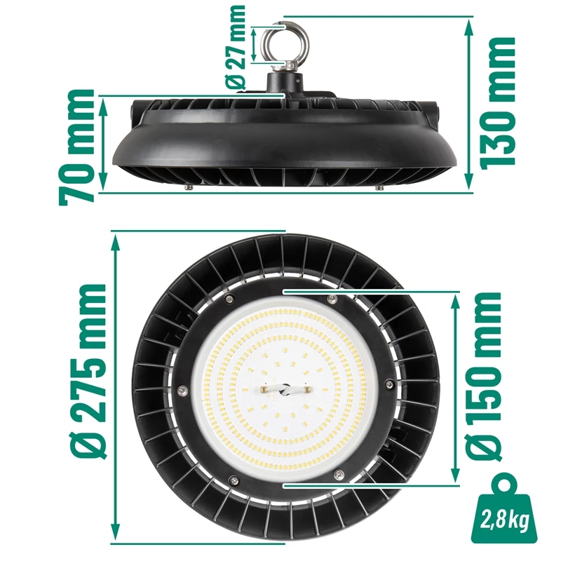 LED-Hallenstrahler 150 Watt - Strahler Für Hof, Heuboden, Reithallen Und Ställe, Dimmbar – Bild 2