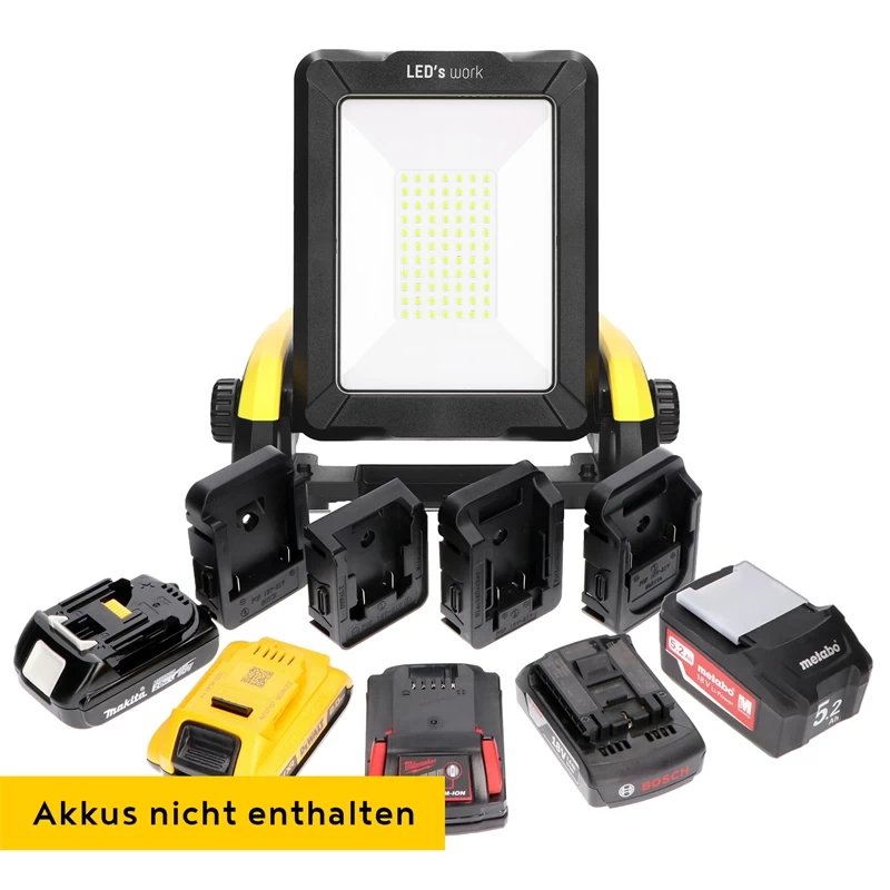 LED-Baustrahler Mit Adapter Für Marken-Akkus - Multi Akku Arbeitsleuchte, 20W, 2900lm – Bild 12
