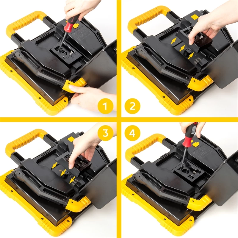 LED Baustrahler - Akku Strahler Mit Adapter, Multi Akku Arbeitsleuchte, 40W, 5500lm – Bild 8