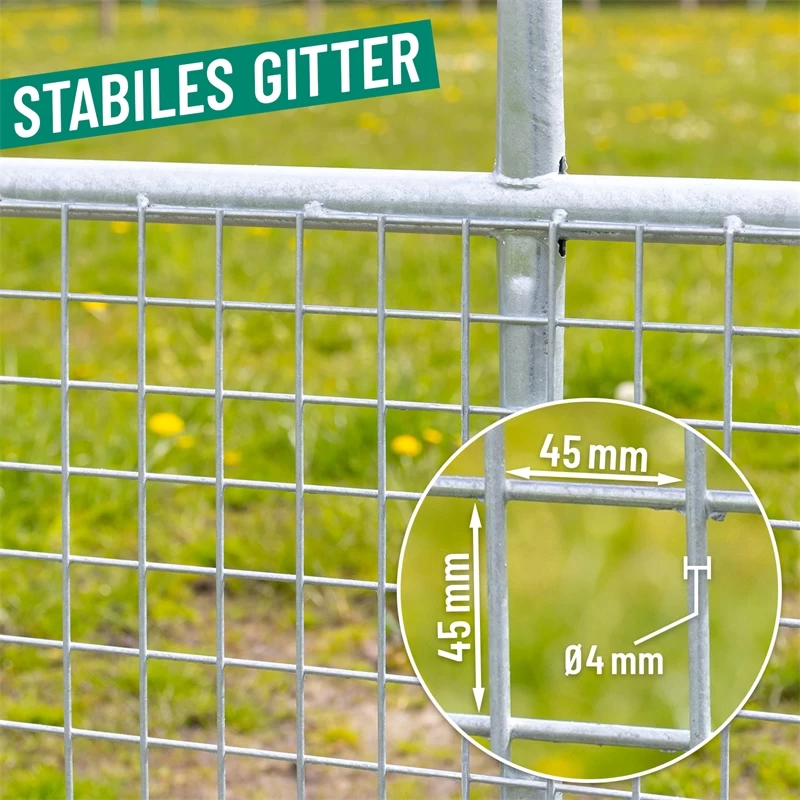 VOSS.farming Weidetor Verstellbar 200 - 300 Cm, Mit Gitter, 110 Cm Hoch, Verzinkt – Bild 6