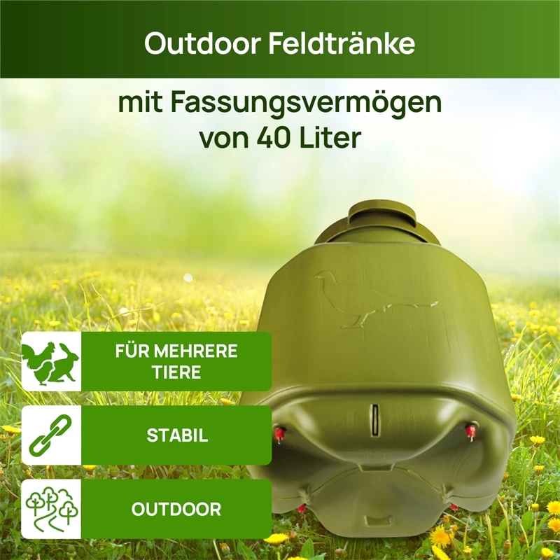 Outdoor Feldtränke 40L Nippeltränke, Kunststoff – Bild 2