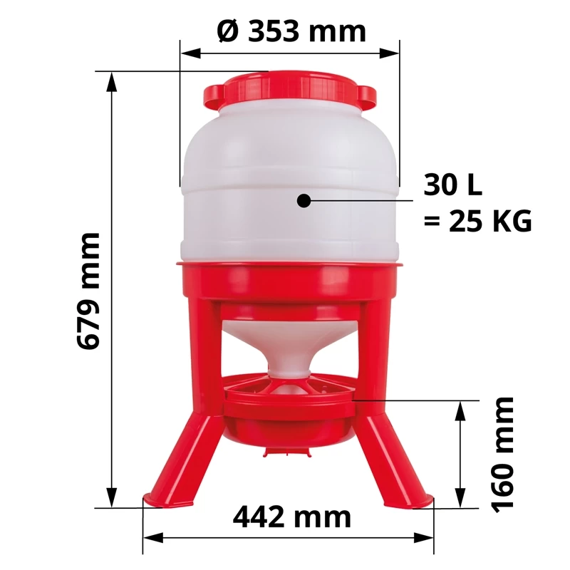 Siphon Futterautomat Für Geflügel - Robuster Geflügelfutterautomat, 25kg – Bild 3