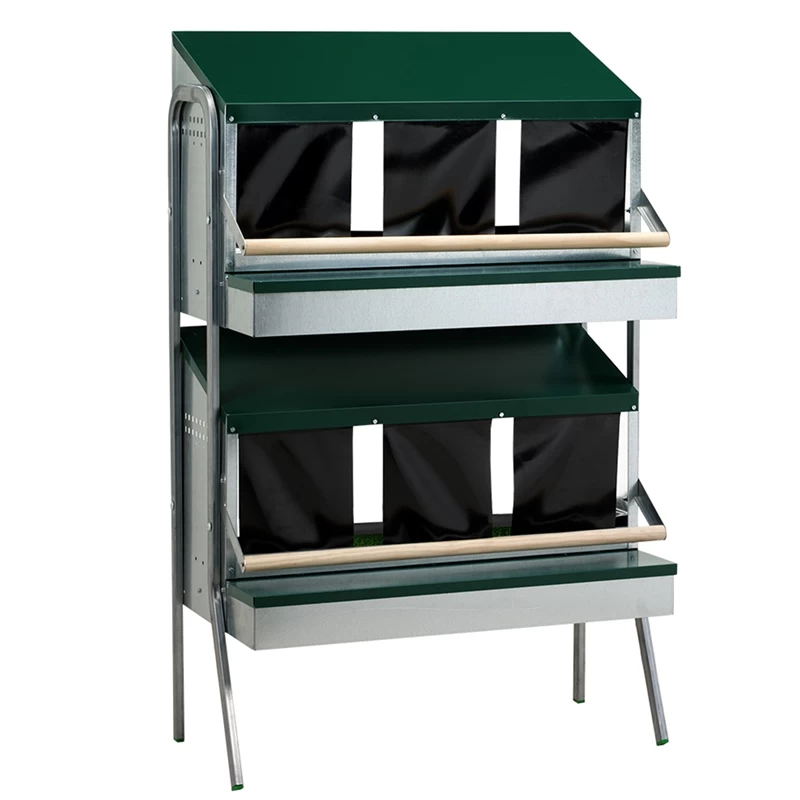 Hühner Abrollnest Mit Sitzstange Im Doppelständer - Etagen Legenest Zum Aufstellen