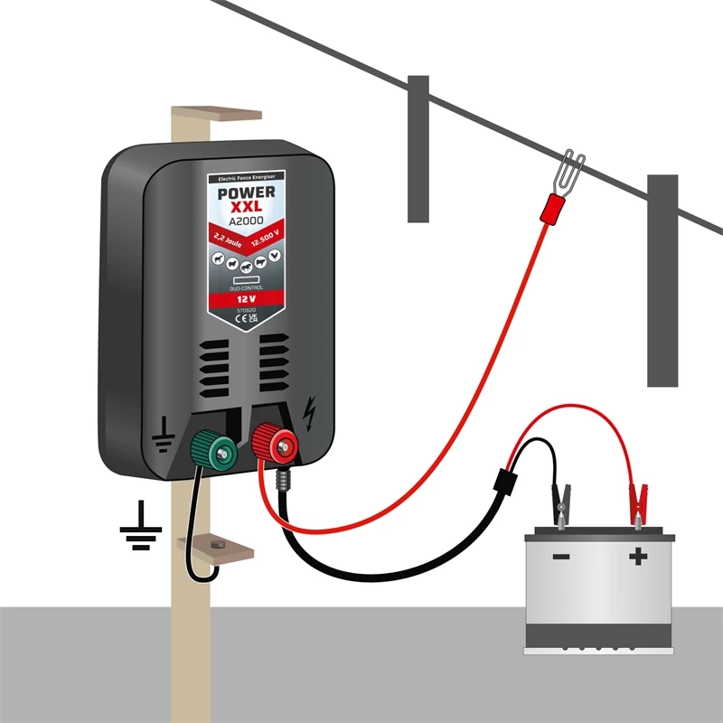 "Power XXL A2000" - Schlagstarkes 12V Weidezaungerät, Lange Zäune – Bild 3