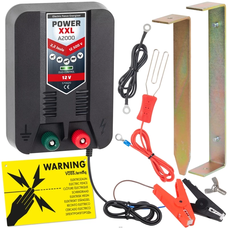 "Power XXL A2000" - Schlagstarkes 12V Weidezaungerät, Lange Zäune