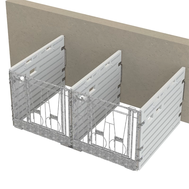 Kerbl Modulare Kälberbox Doppelbucht Wandständig